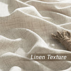 Ryb Home Natural Beige Linen Sheer Curtains 96 Inches Long For Living Room And Dining Room, Back Tab/Rod Pocket, Light Filtering Sheer Curtains And Drapes, W 52 X L 96 Inches, 2 Panels Set