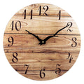 Plumeet Small Wall Clock, 10 Frameless Wooden Wall Clocks with Silent Quartz Movement, Rustic Country Village Walnut Clocks De