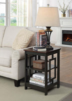 Convenience Concepts Town Square End Table with Shelves, 15.75"L x 15.75"W x 23.5"H, Espresso