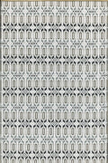 Mad Mats Geometric Outdoor Rug, Reversible Plastic Mat (4' X 6', Moroccan - Grey/White)