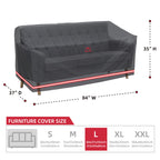 Turtle Life Patio Sofa Cover, Outdoor Heavy Duty Durable Uv Water Resistant Anti-Fading Loveseat Cover With 2 Upgrade Air Vents And 2 Buckles, Black, 84' W X 37' D X 35' H