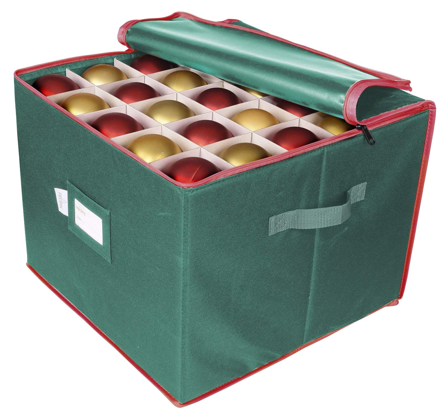 ProPik Large Christmas Ornament Storage Box, Organizer Holds Up to 75 Xmas Ornaments Balls, Holiday Decorations Accessories Stor