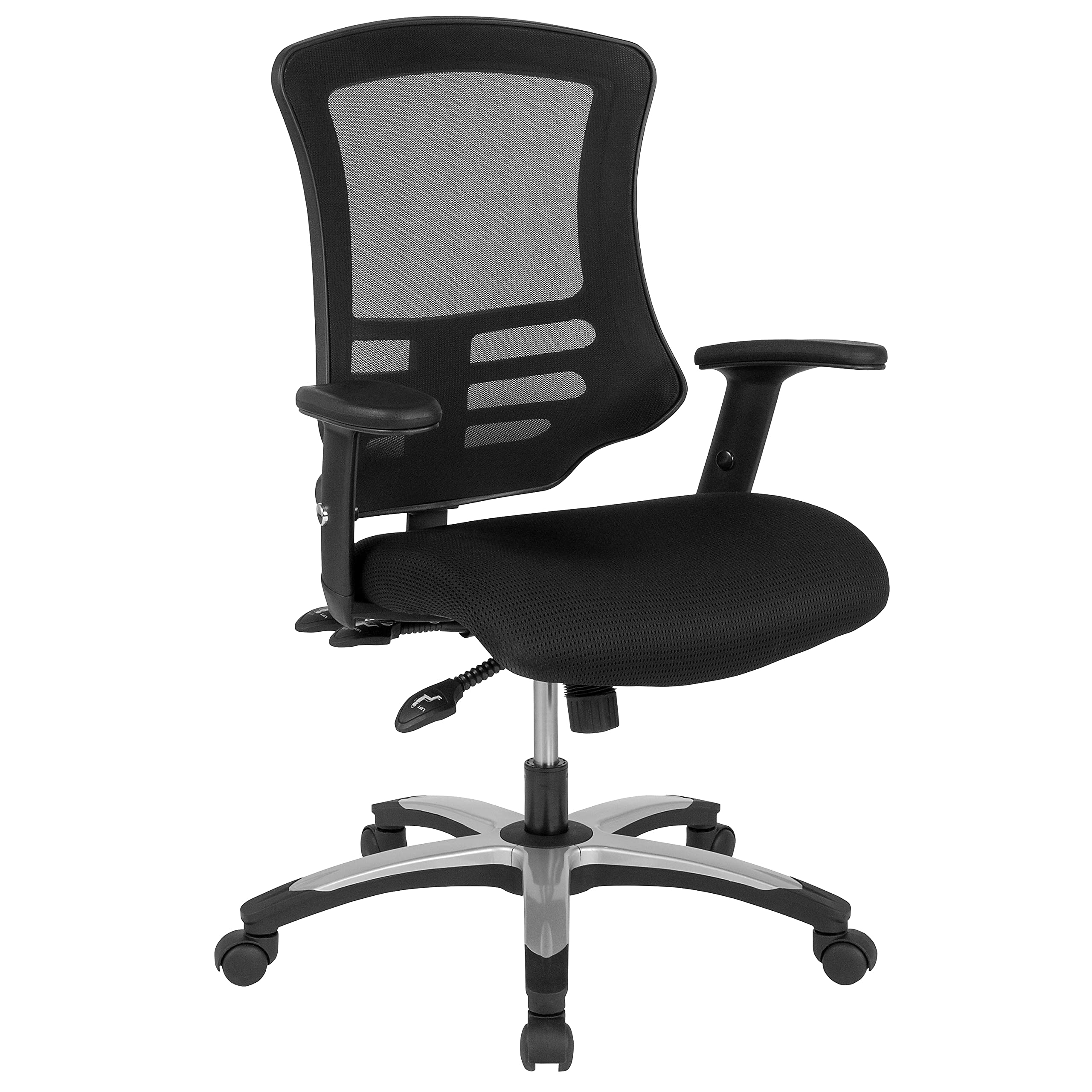 Flash Furniture Nicholas Mid-Back Black Mesh Multifunction Executive Swivel Ergonomic Office Chair - Thumbnail 5