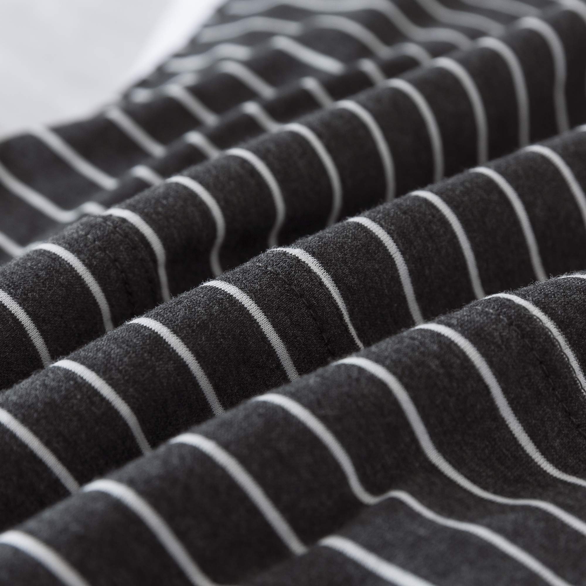 H Household Pillowcases, 100% Cotton Jersey Knit, Soft And Cozy, Wrinkle, Stain Resistant With Envelope Closure (Black Wihte Str