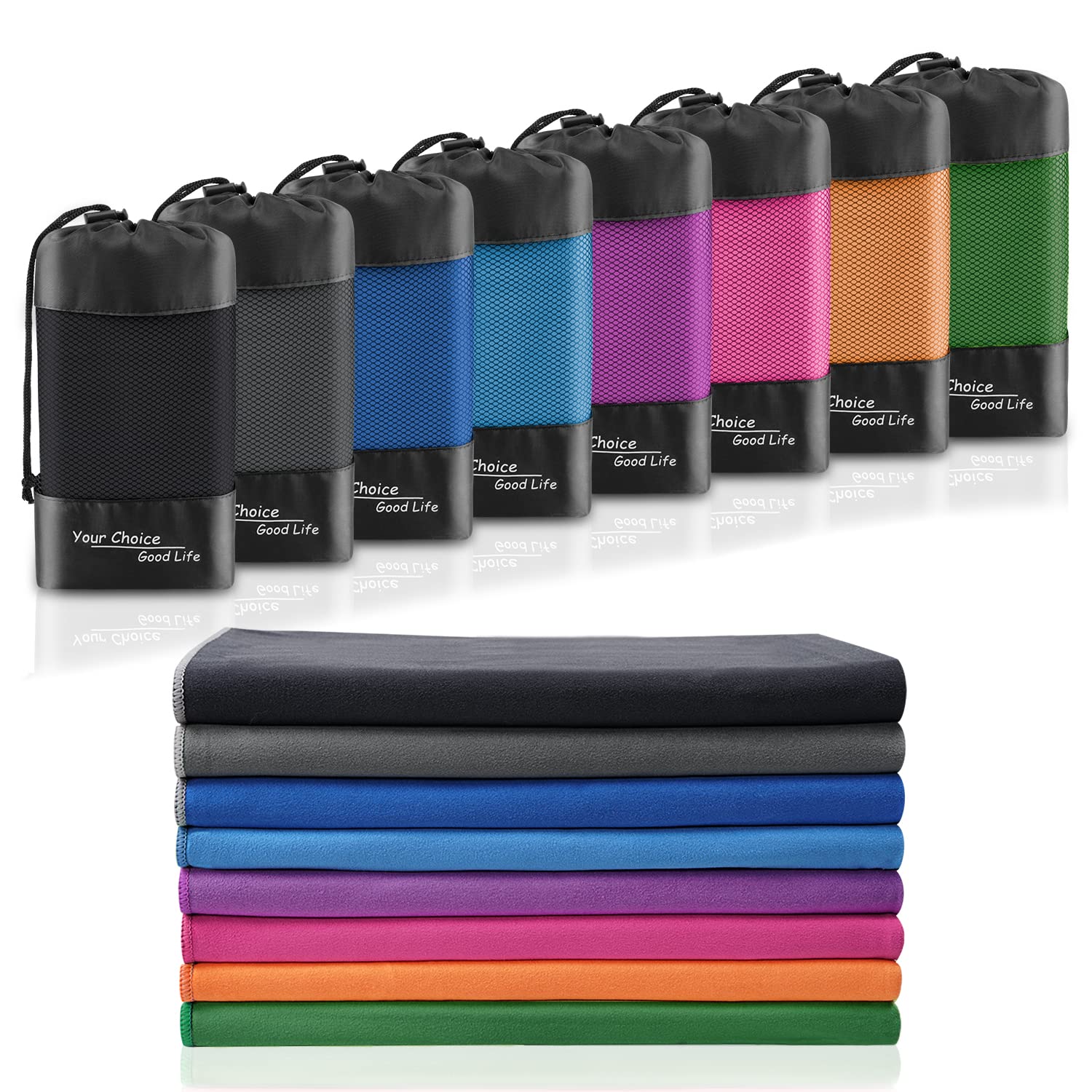 Your Choice Quick Dry Towel - Super Absorbent Microfiber for Gym, Travel, Camping | Ultra Compact & Lightweight(XL/Dark Blue)