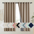 NICETOWN Burlap Vintage Open Linen Weave Flax Thermal Curtains, 100% Blackout Curtains 63 Long for Dining Room, Soundproof Windo