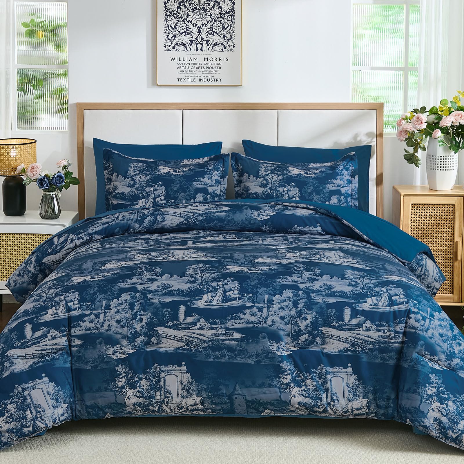 Wongs Bedding 7 Pieces Comforter Set Floral Comforter Bed In A BagYs01Ab091778K7UA
