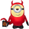 Gemmy Airblown Inflatable Minion Stuart Devil, 3.5 Ft Tall, Red