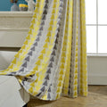 Vogol Modern Style Curtains 84 Inches Length, Yellow Triangle Jacquard Privacy Protection Decorative Window Treatments, 2 Panels