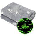 Glow In The Dark Blanket Dinosaur Throw Blanket For Boys Kids Soft Warm Cozy Cute Dino Blanket Unique Dinosaur Toys Gifts Gray G