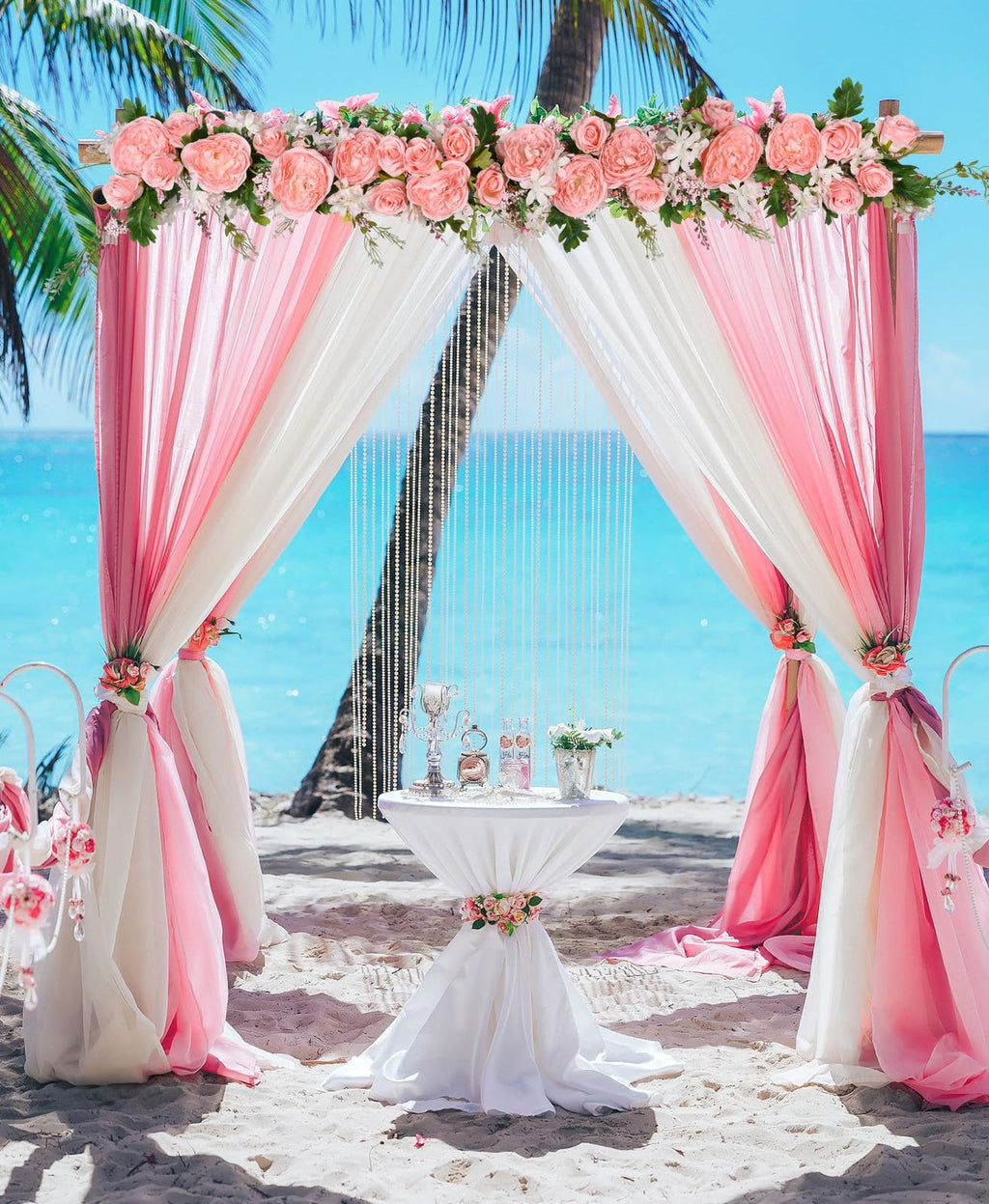 Dearhouse 2Pack Artificial Peony Flower Garland - Silk Peony Garland With Pink Flowers For Wedding Party Table Decoration,6Ft/St