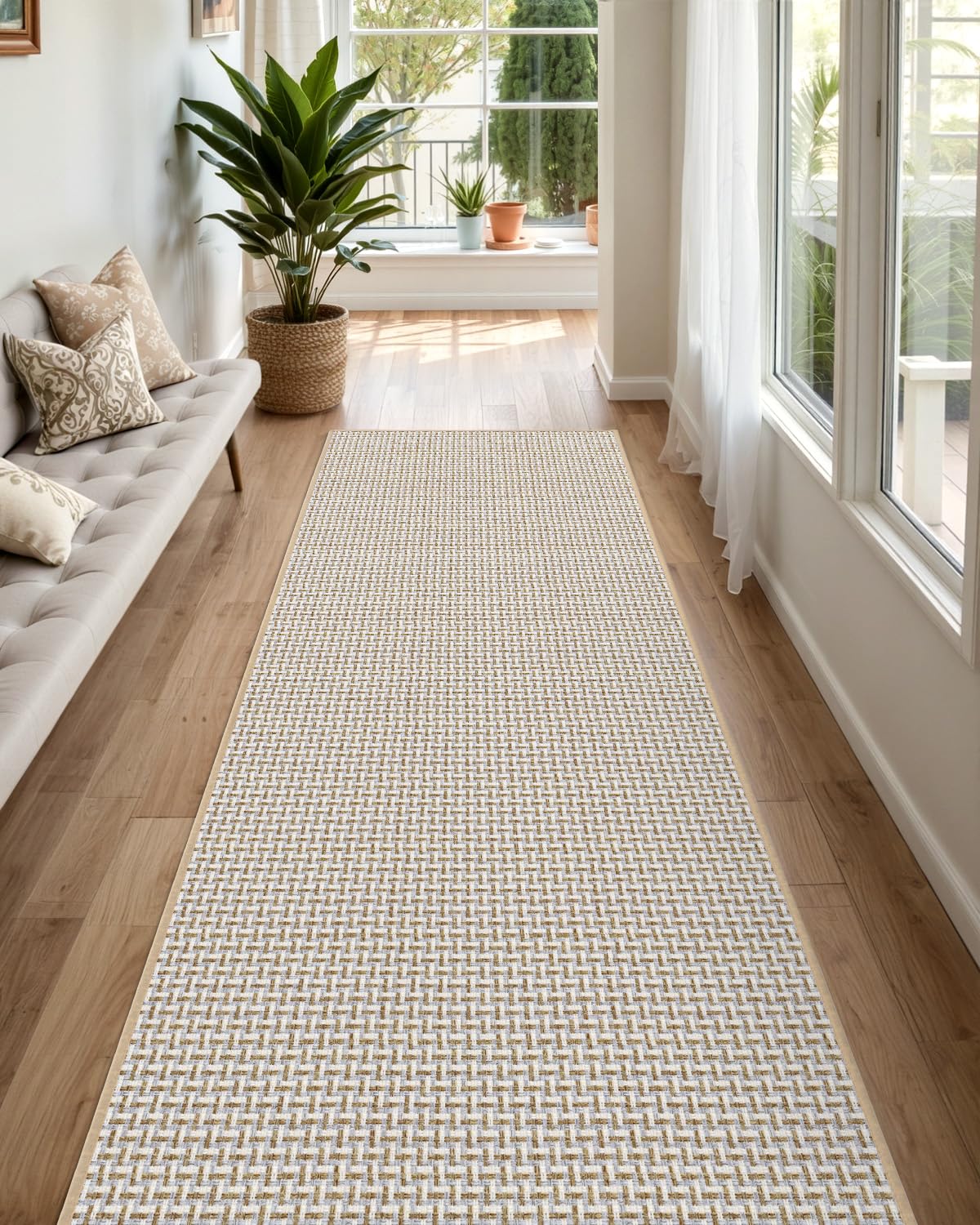 DEXI Hallway Runner 2x6, Non-Slip Rubber Backing Washable Carpet Hallways Runners, Absorbent Thin Mats for Entryway, Laundry, Pa
