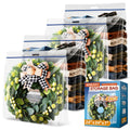 4 Pcs Small Clear Plastic Wreath Storage Bag with Handle, 24x24x7
