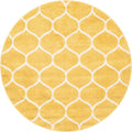 Unique Loom Trellis Frieze Collection Area Rug - Rounded (5' 1'' Round, Yellow/ Ivory)
