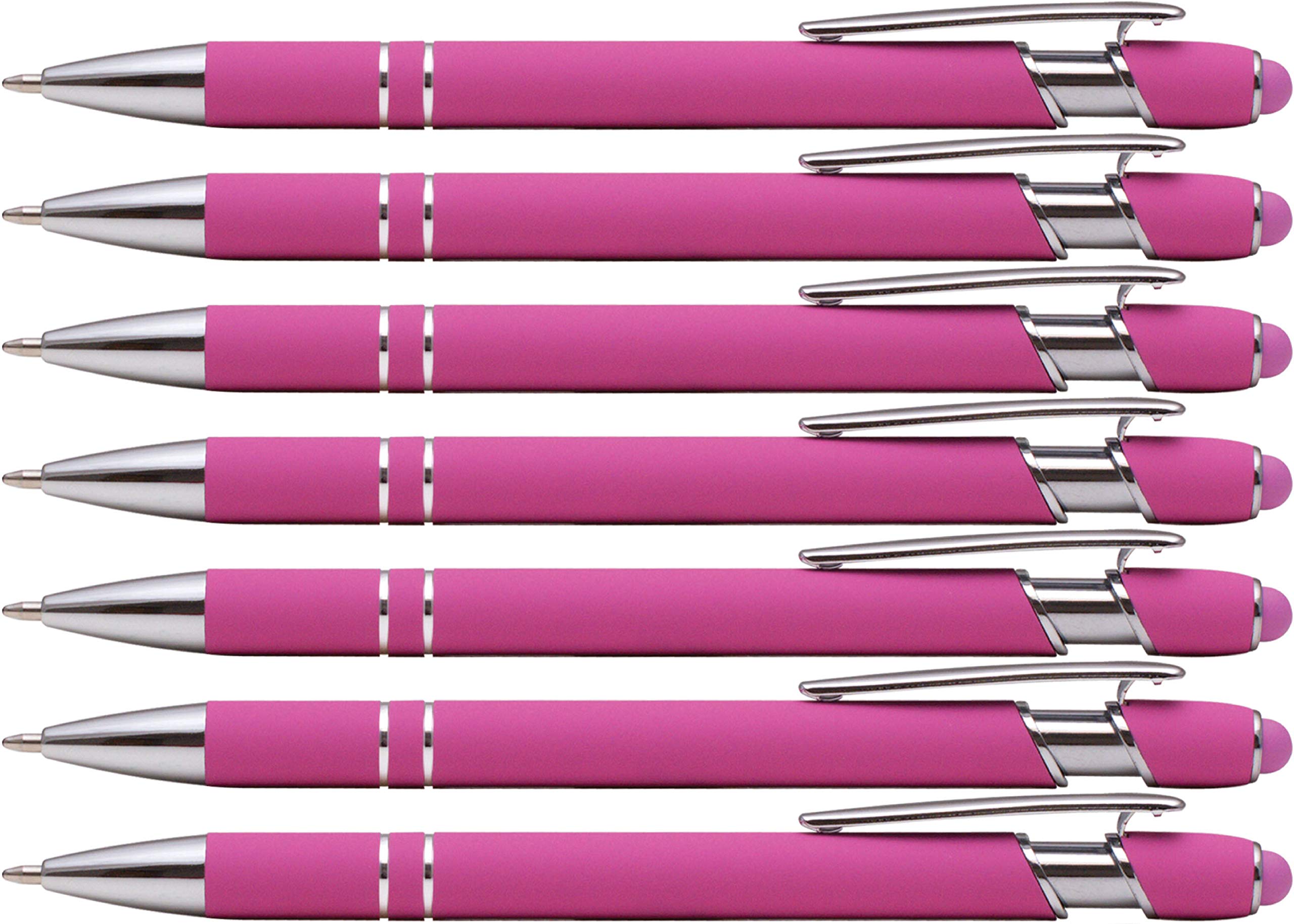 Rubberized Soft Touch | Burst Of Color | Ballpoint Pen With Stylus Tip A Stylish, Premium Metal Pen, Black Ink, Medium Point (Pi