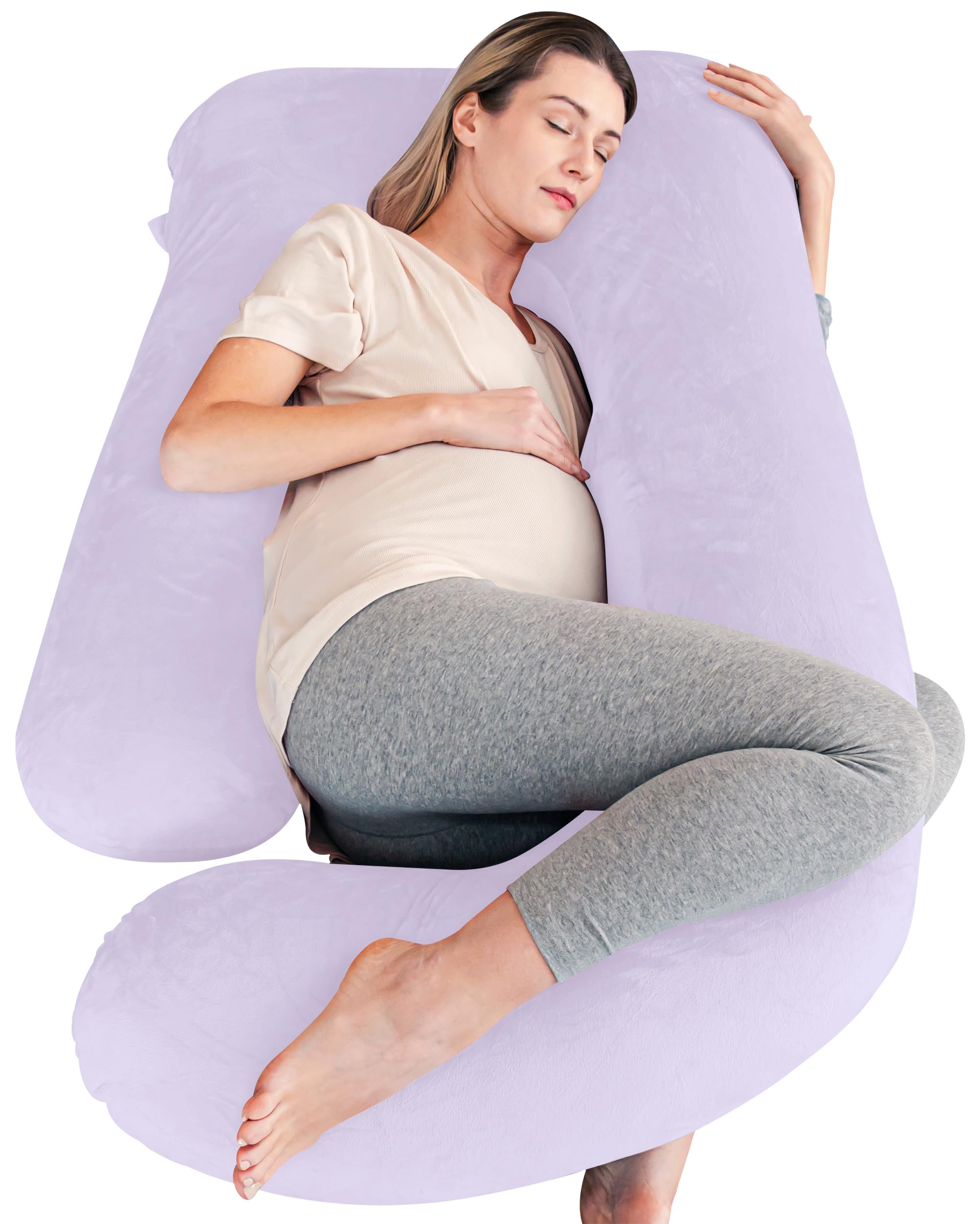 Cute Castle Pregnancy Pillows, Soft U-Shape Maternity Pillow With Removable Cover - Full Body Pillows For Adults Sleeping - Preg