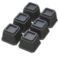 Whynonap Bed Risers 4 Inch Heavy Duty Bed Elevators, Set Of 6 Lifts Up 3,000 Lbs Furniture Riser For Sofa And Table, Black