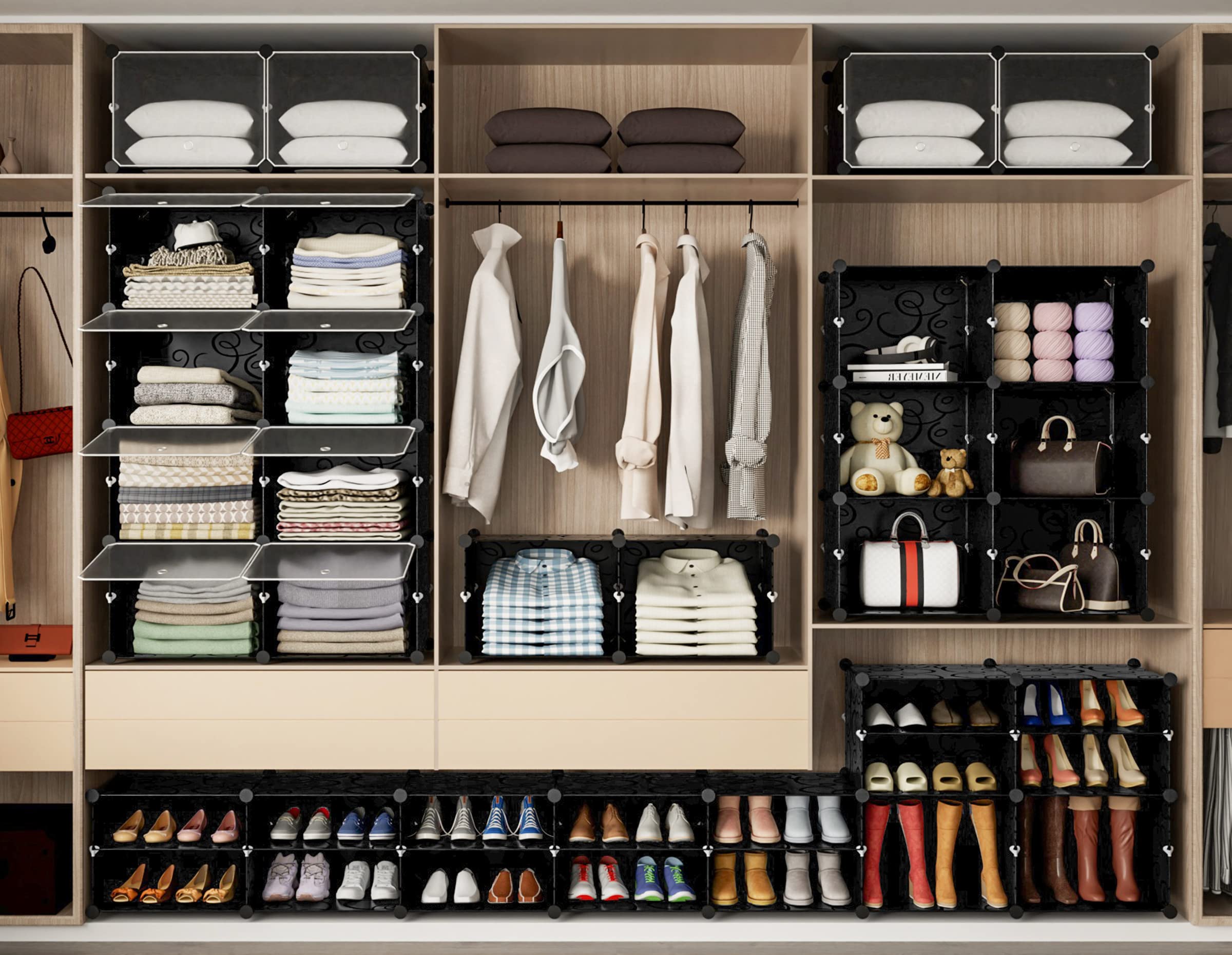 Homidec Shoe Rack Organizer, 8 Tier Shoe Storage Cabinet 48 Pair Plastic Shoe Organizer Shoe Shelves For Closet Hallway Bedroom Entryway