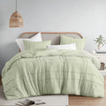 Comfort Spaces Sage Full Size Comforter Set - 3 Pieces Pintuck Pleated Bedding Sets, All Season Lightweight, Extra Softness Pre-
