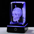 Qianwei 3D Crystal Skull Decor- Halloween Skull Light Witch Figurines Occult Medieval Goth Satanic Home Desk Glass Skull Decor W