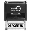 Supply360 As-Imp1128K - Deposited W/Upper And Lower Bars, Black Ink, Heavy Duty Commerical Self-Inking Rubber Stamp, 9/16' X 1-