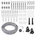 Unicaravan Shade Sail Hardware Kit 6 Inch With 131Ft 1/8' Wire Rope Kit For Triangle Rectangle Sun Shade Sail Outdoor Installat
