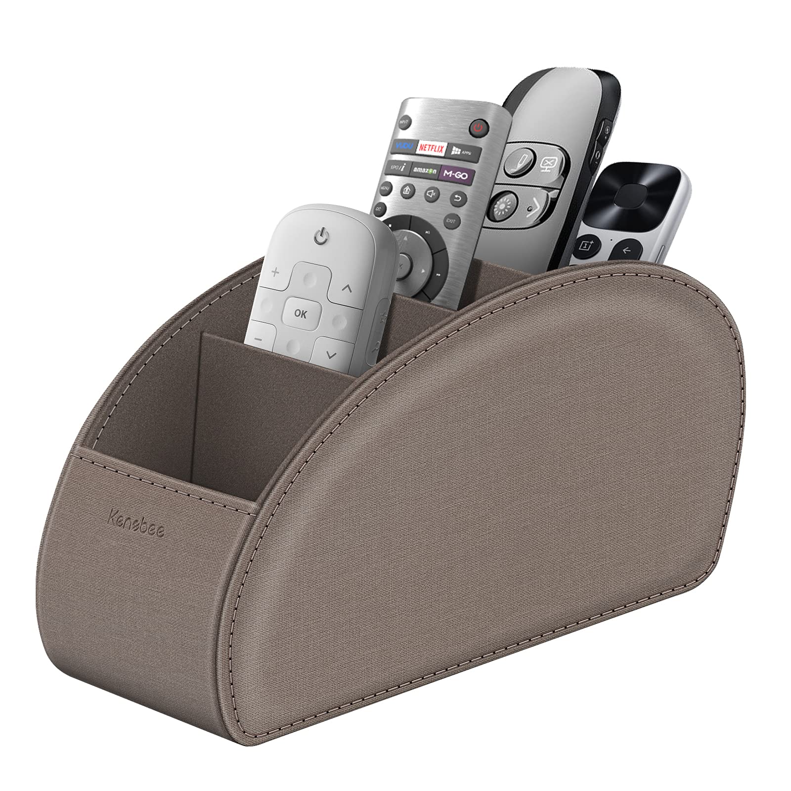 Remote Control Holder With 5 Compartments, Kenobee Anti-Slip Desktop Caddy Storage Organizer For Remote Controllers, Office Supp