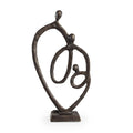Danya B. Family of 3 Heart Ring of Love Sand-Casted Bronze Sculpture, Contemporary Decor for Home or Office, Gift for a Family o