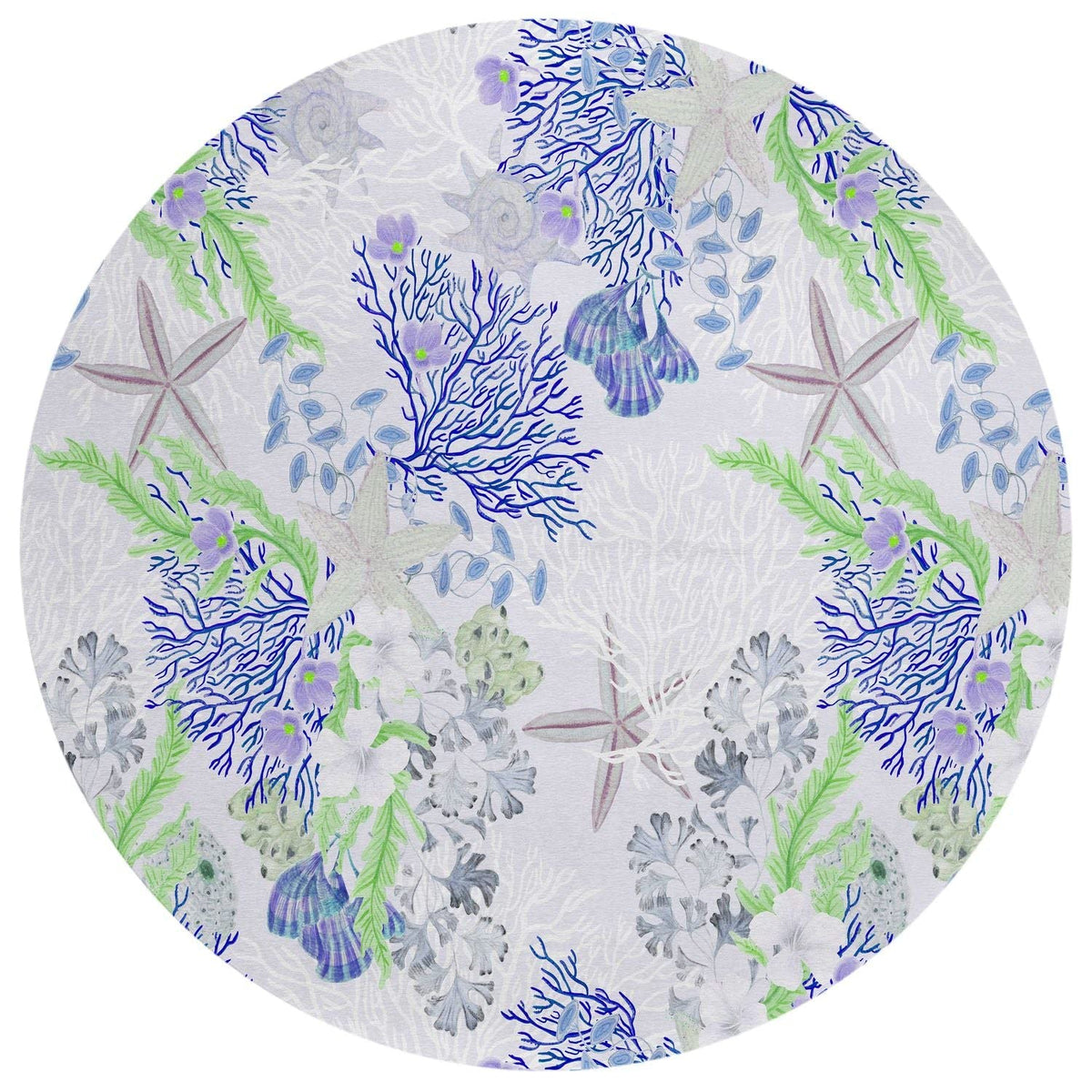 Seabreeze Sz1 Purple Coastal Rug Round 8' X 8'