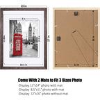 12X16 Rustic Picture Frames Solid Wood Display Pictures 11X14 Or 8.5X11 Diplomas With Mat Or 12X16 Without Mat, Farmhouse Distre