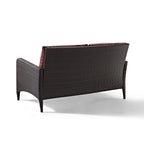 Crosley Kiawah Outdoor Wicker Loveseat in Sangria