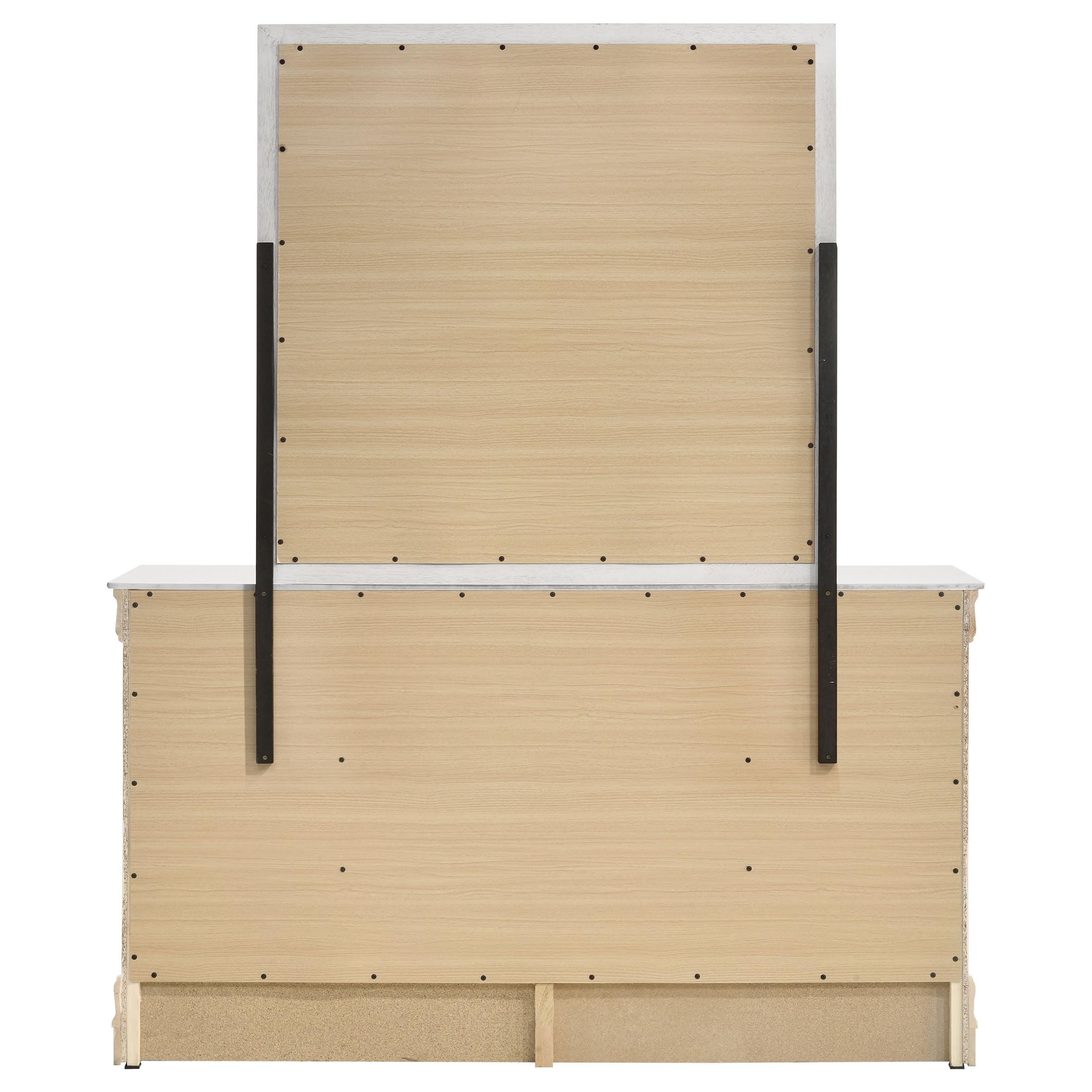 Coaster Home Furnishings Louis Philippe Traditional 58-inch 6-Drawer Bedroom Dresser with Mirror Bedroom Clothing Storage Cabinet Wide Chest of Drawers Organizer Unit White 202443M