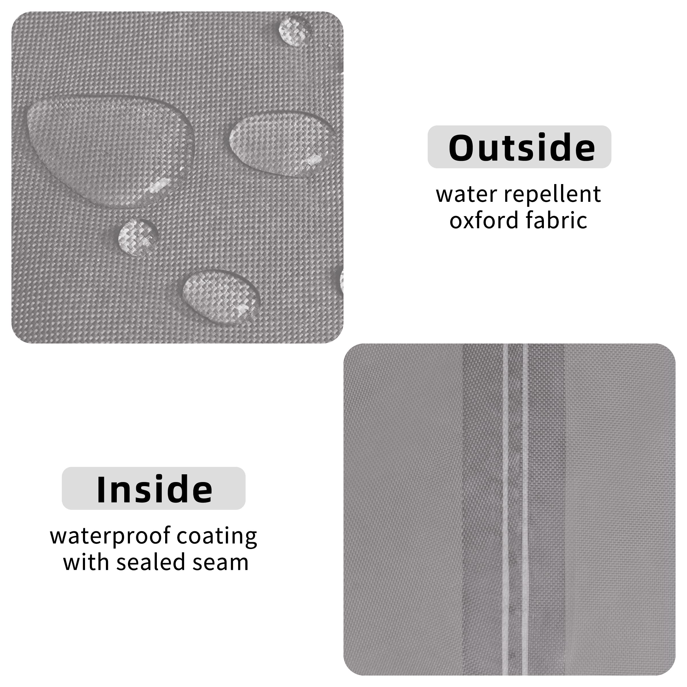 Easy-Going Square Patio Ottoman Cover, Waterproof Outdoor Ottoman Cover, Fade Resistant Patio Side Table Cover, Durable Outdoor Furniture Covers With Sealed Seam (33'X33'X17', Grey)