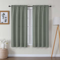 Lecloud Bessie Olive Green Curtains 63 Inch Length 2 Panels, Light Filtering Curtains for Bedroom, Faux Linen Textured Rod Pocke