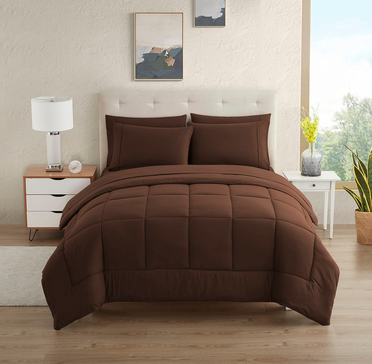 Dorm Room Essentials College Bedding Comforter Set 7 Piece Full Size Bed In A Bag For College Students Boys And Girls, Full, Cho