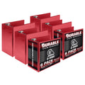 Samsill Durable 6 Inch Binder, Made In The Usa, Locking D Ring Customizable Clear View Binder, Green, 6 Pack, Each Holds 1225 Pa
