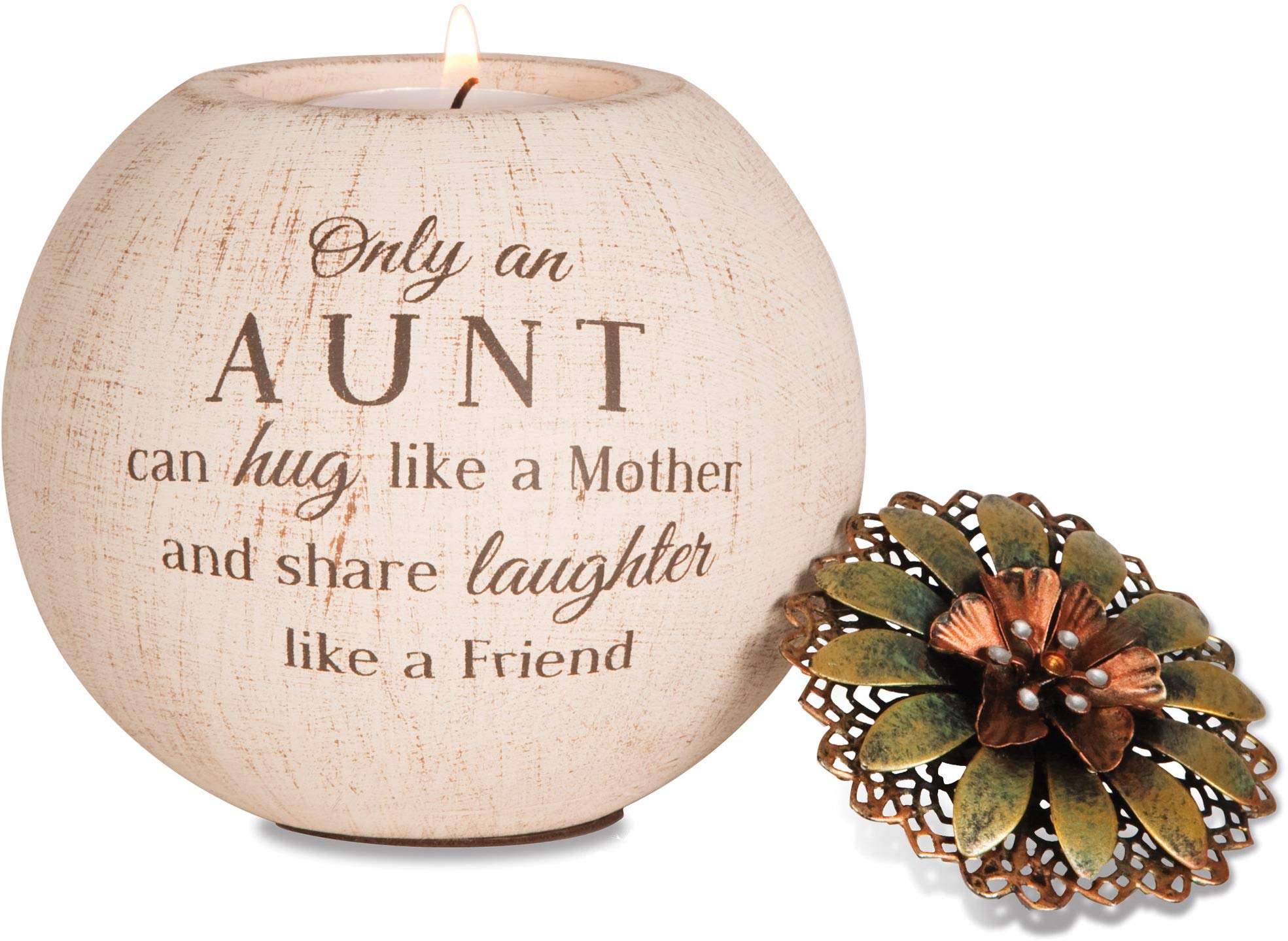 Pavilion Gift Company 19005 Light Your Way Terra Cotta Candle Holder, Aunt, 4-Inch