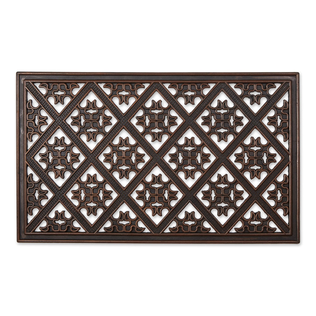 Dii Rubber Doormats Collection All Weather, 18X30, Brown Diamond Lattice