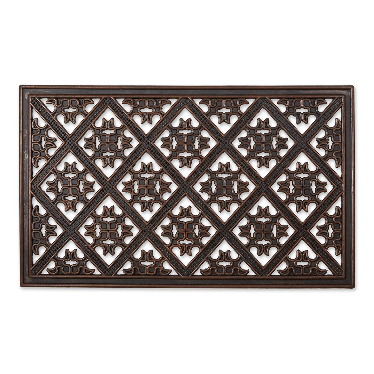 Dii Rubber Doormats Collection All Weather, 18X30, Brown Diamond Lattice