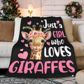 Mokukenren Just A Girl Who Loves Giraffes Blanket Lightweight Cozy Flannel Fleece Throw Blanket Best Gift Home Decor For Bed Cou