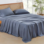 Andency Dark Blue Grey Full Size Bed Sheets, 100% Viscose Derived From Bamboo, Cooling Full Sheets, Deep Pocket Up To 16', Silky Soft Bed Sheets, Hotel Luxury Breathable Bedding Sheets & Pillowcases…