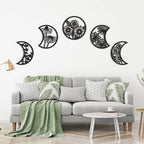 5 Pieces Moon Phase Wall Decor Boho Hanging Moon Phase Nordic Wood Wall Art For Living Room Bedroom Home Wall Decoration Room Ap