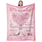 Gevuto 10 Year Old Girl Birthday Gifts Blankets,10Th Birthday Decorations For Girl Throw 50'X60', Best Gifts For 10 Year Old G