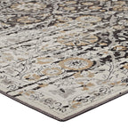 Modway Ganesa Distressed Diamond Floral Lattice 5X8 Area Rug In Black And Beige