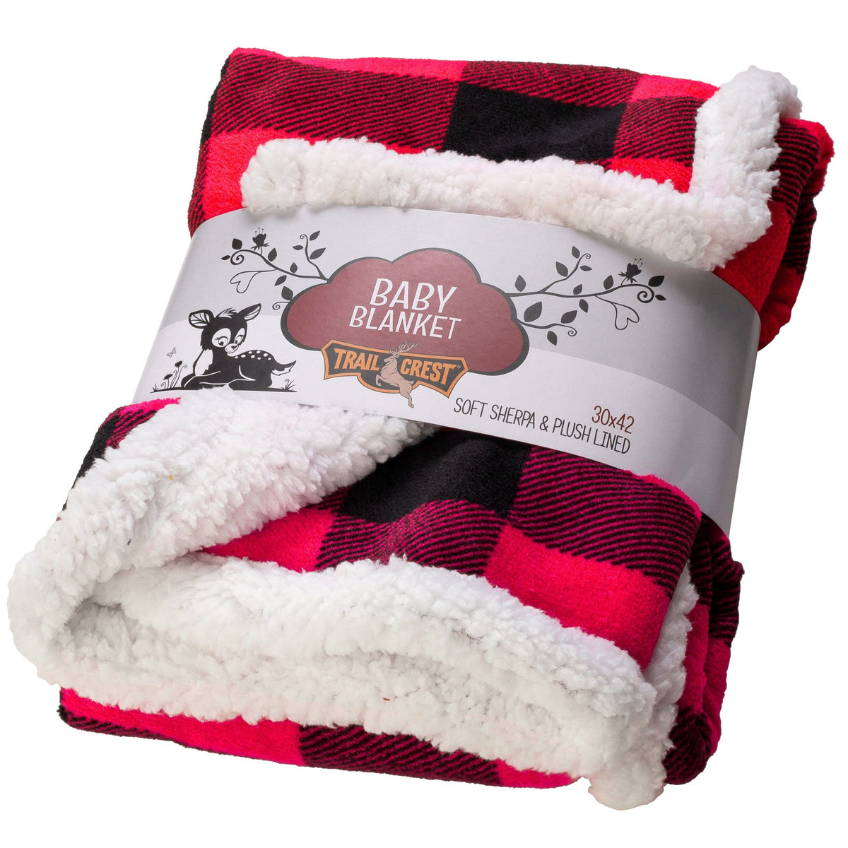 Ultra Soft Sherpa Fleece Plaid Baby Blanket | Cozy, Plush Throw Blanket For Kids | Reversible Plaid | Washable | Wide Size For E