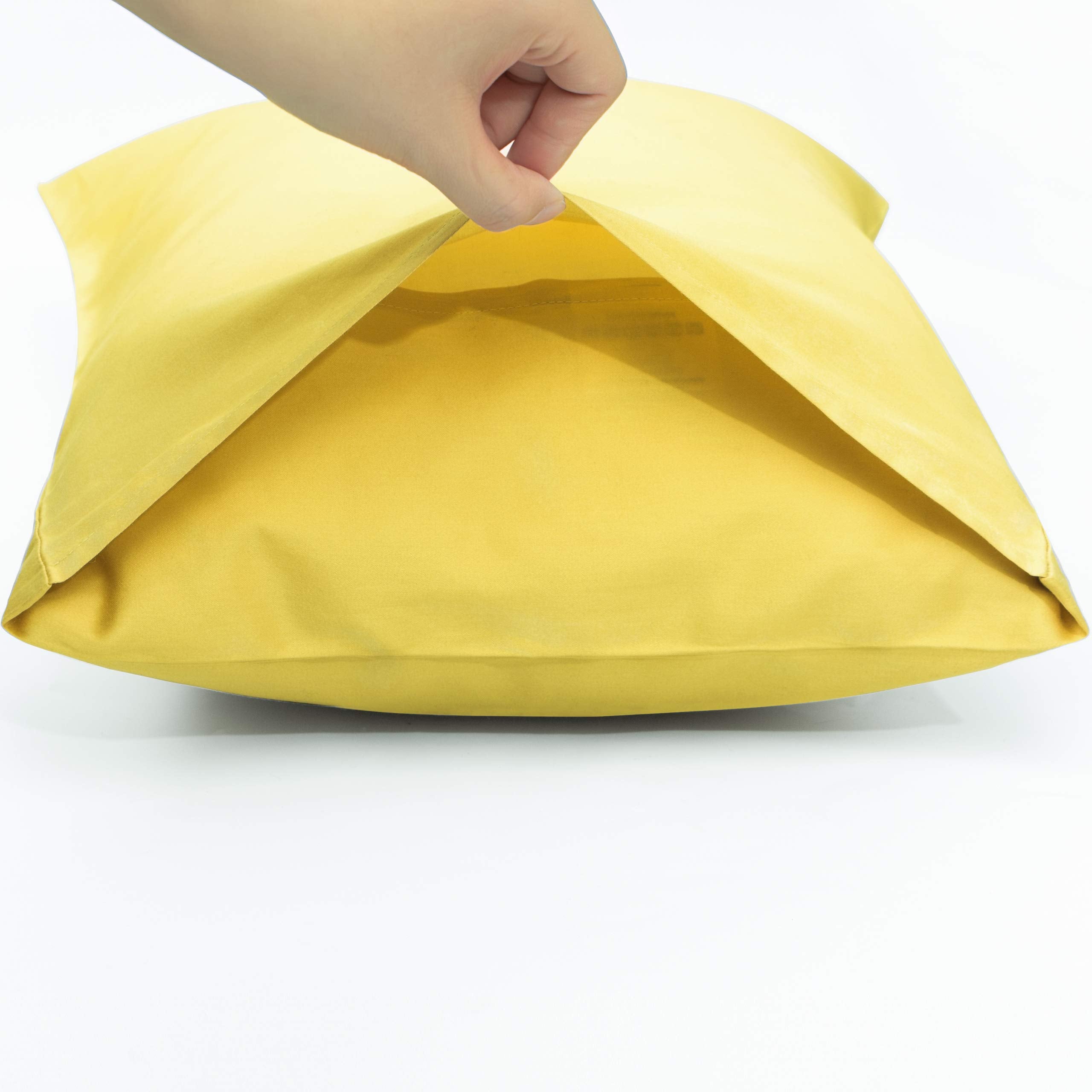 Ntbay 500 Thread Count 100% Egyptian Cotton Queen Pillowcases, Super Soft And Breathable Envelope Closure Pillow Cases, 20X30 Inches, Mustard Yellow