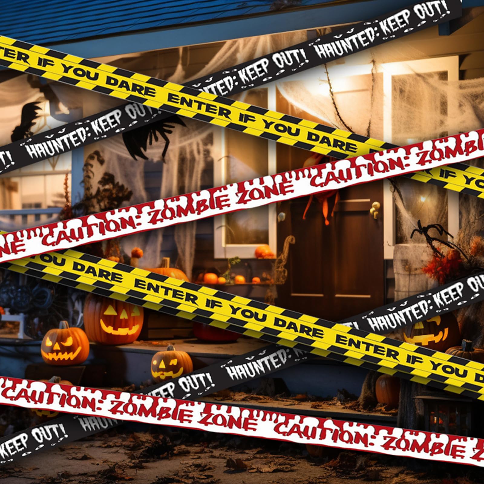 Babigo Halloween Zombie Caution Tape & Zombie Posters Pack, Fright Tape Bundle For Zombie Party Or Halloween Party