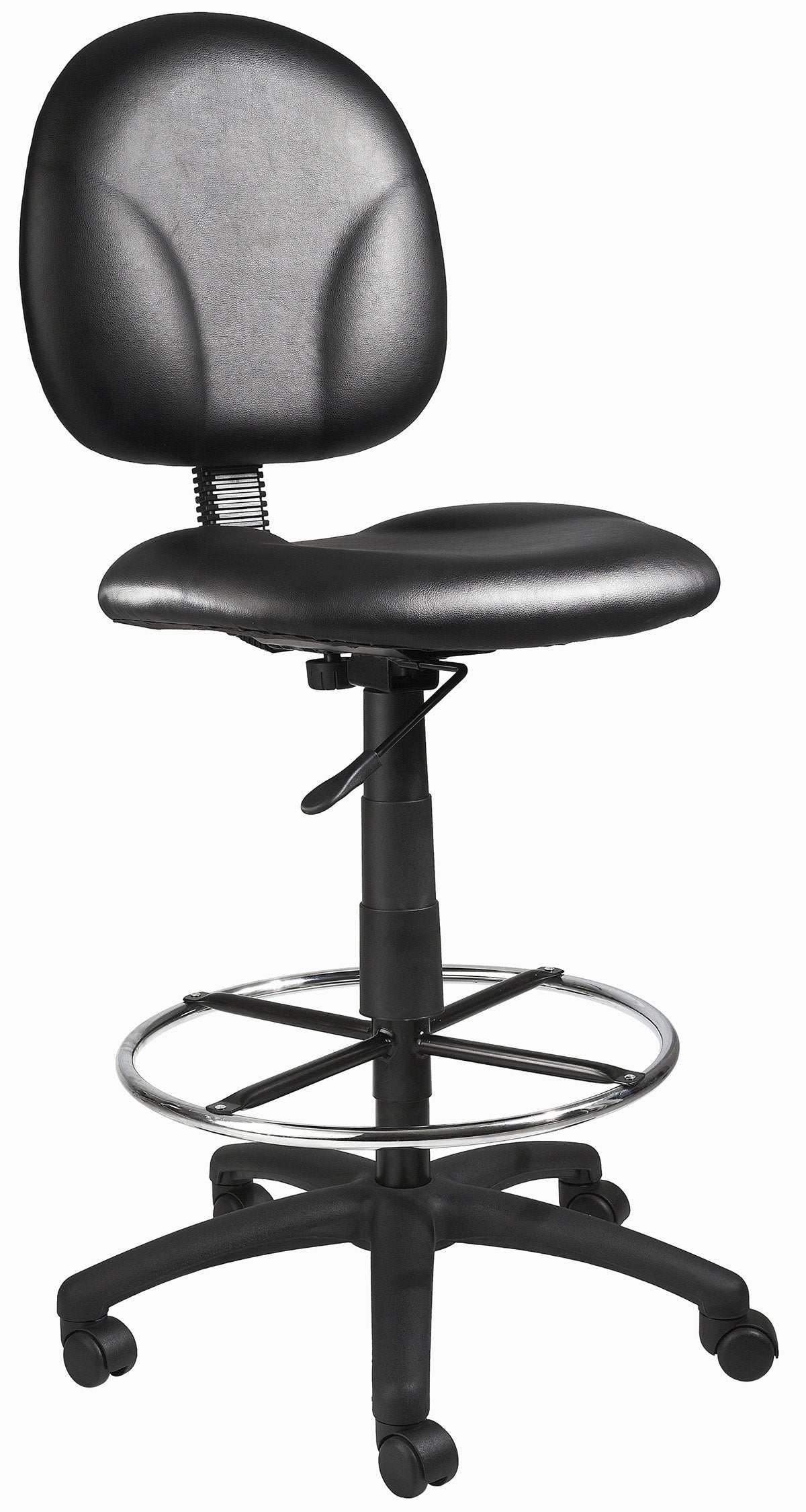 Boss Office Products Stand Up Caressoft Drafting Stool without Arms in Black