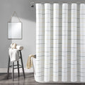 Lush Decor Ombre Stripe Yarn Dyed Cotton Shower Curtain, 72' W X 72' L, Yellow & Gray - Colorful Tufted Stripes - Ombre Shower