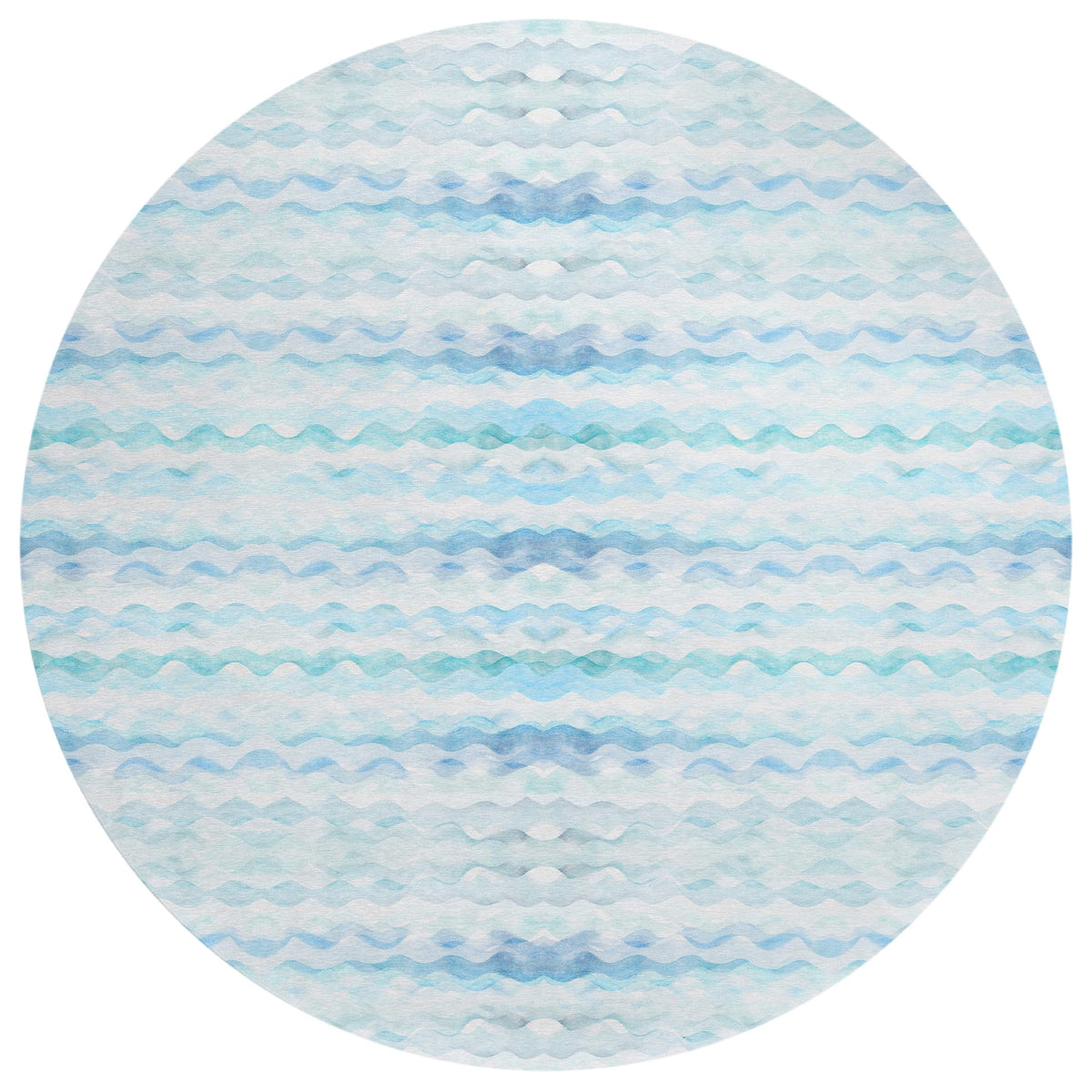 Addison Rugs Surfside Asr46 Blue 8' X 8' Indoor Outdoor Round Rug, Easy Clean, Machine Washable, Non Shedding, Bedroom, Living Room, Dining Room, Kitchen, Patio Rug